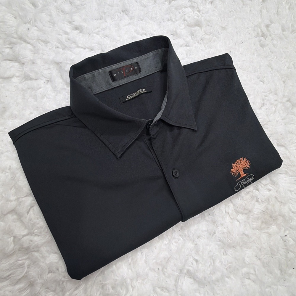 Kiawah Island SC Golf Polo Men's Size  XXL Black Relaxed Fit Stretch 2XL Divots